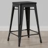 Buy Bistrot Metalix style stool - 61cm - Metal and dark wood Black 59695 - prices